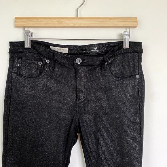 AG Adriano Goldschmied The Legging Super Skinny Silver Glitter Pants 30 - Picture 2 of 8